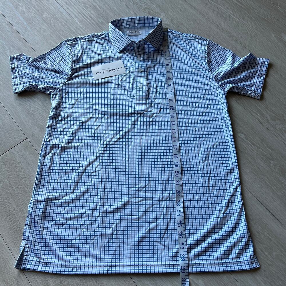 Collars & Co Dress Collar Polo Mens Medium Relaxed Square Short Sleeve - Picture 9 of 9